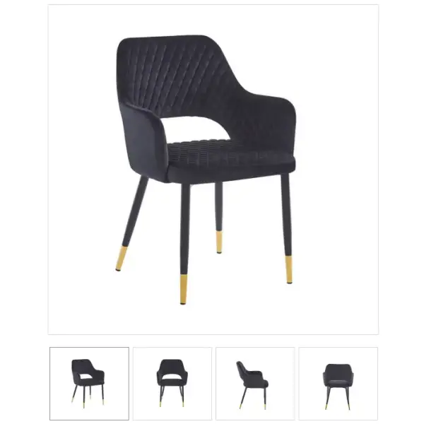 Krzesło tapicerowane czarne K3-FX 3d